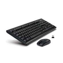 A4 Tech 4100 Q Kablosuz Klavye Mouse Set Siyah  - 1