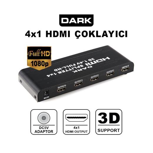 Dark Dk-Hd-Sp4X1 Full Hd 1 Giriş 4 Port Hdmı Split