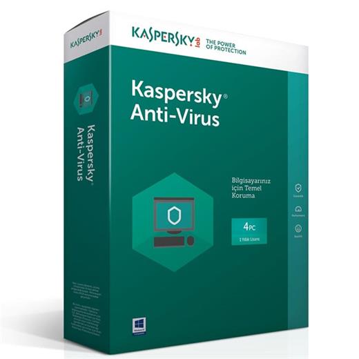 Kaspersky Antivirüs 4 Kullanıcı Kutu