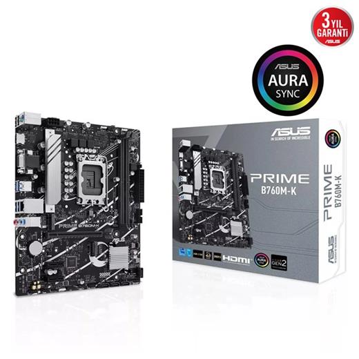 Asus Prime B760M-K D5 1700P Vga Hdmi 90MB1FI0-M0EAY0