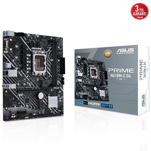 Asus Prime H610M-E D4 Csm 1700P Vga Hdmi Dp 90MB19N0-M0EAYC