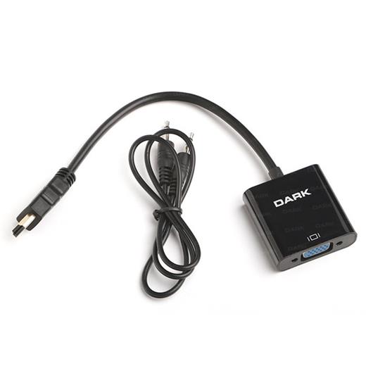 Dark HDMI Erkek to VGA Dişi + SES Çevirici DK-HD-AHDMIXVGA