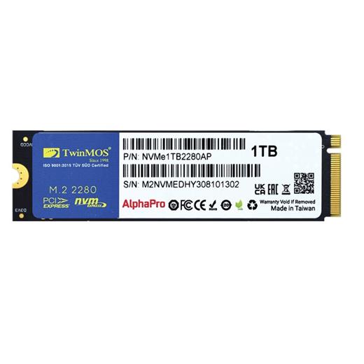 TwinMOS AlphaPro 1TB NVMe M.2 SSD(3600/3250Mb/s) NVME1TB2280AP