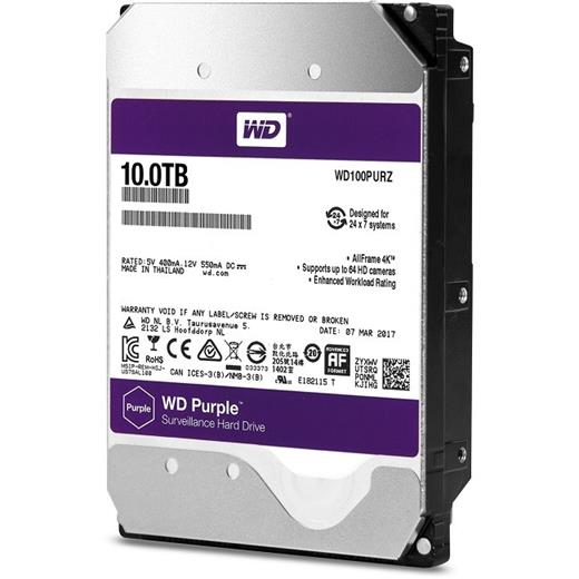 Wd 10Tb 3.5’’ 256Mb Sata 6 7/24 Purple Wd100Purz