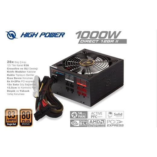 High Power 1000W Direct12 80+ Bronze Güç Kaynağı